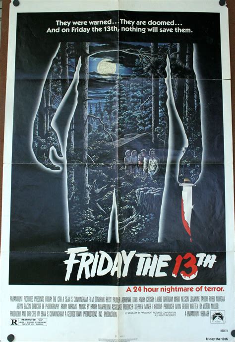Friday The 13th Horror Movie Poster Original Vintage Movie Posters
