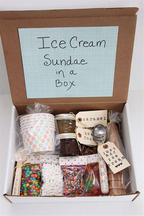Cut open brown paper bags to create your wrapping material. Ice Cream Sundae in a Box Gift Idea | Gifts, Homemade ...