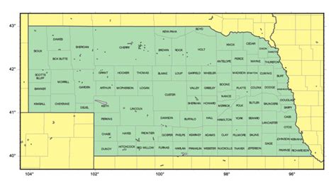 Detailed Administrative Map Of Nebraska State Maps Of