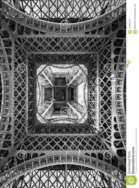 The Eiffel Tower Abstract View From Below Paris France Stock Image