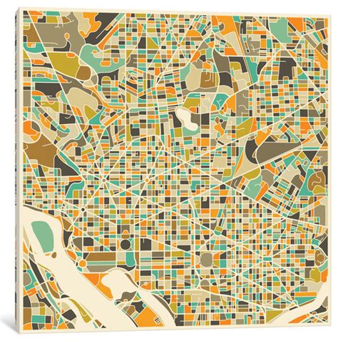 Abstract City Map Of Washington By Jazzberry Blue 12x12x75