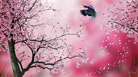 Japanese Art Wallpaper Cherry Blossom