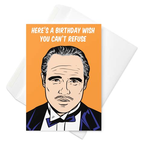 Godfather Marlon Brando Birthday Greeting Card Here's a Birthday Wish