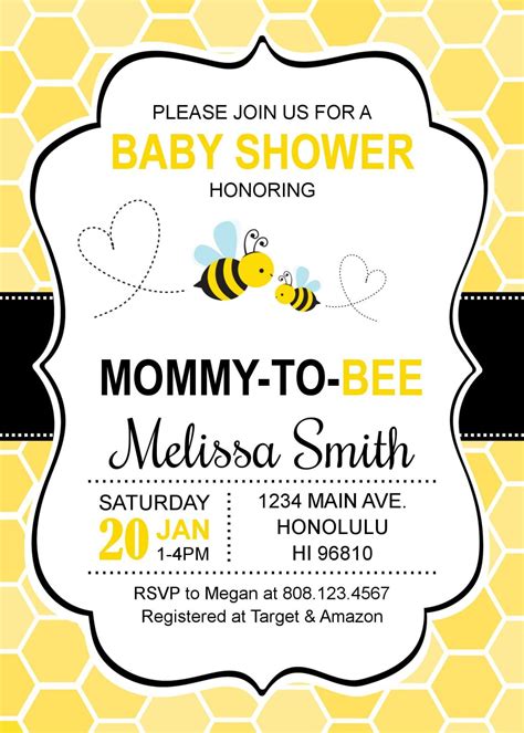 Free Printable Bumblebee Baby Shower Invitations Free Printable