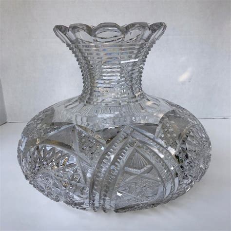 Early 20th Century American Brilliant Cut Glass Large Vase Chairish