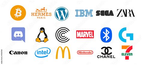 Логотипы разных брендов и компаний Logos Of Famous Brands Icons With