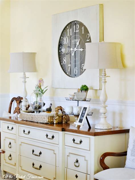 Oversized Wall Clock In The Dining Room At The Picket Fence