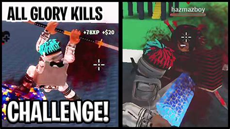 All Glory Kills Challenge Roblox Combat Warriors Youtube