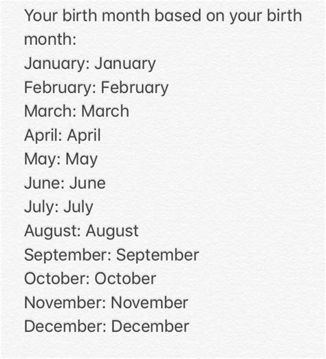 Your Birth Month Based On Your Birth Month Rnotinteresting