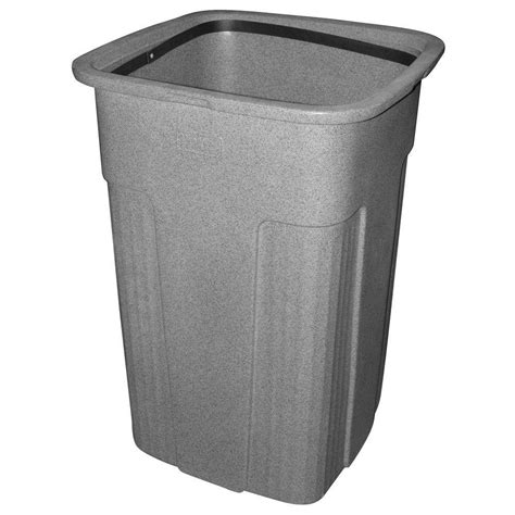 Toter Slimline 50 Gal Graystone Square Trash Can 0ssc50 01gst The