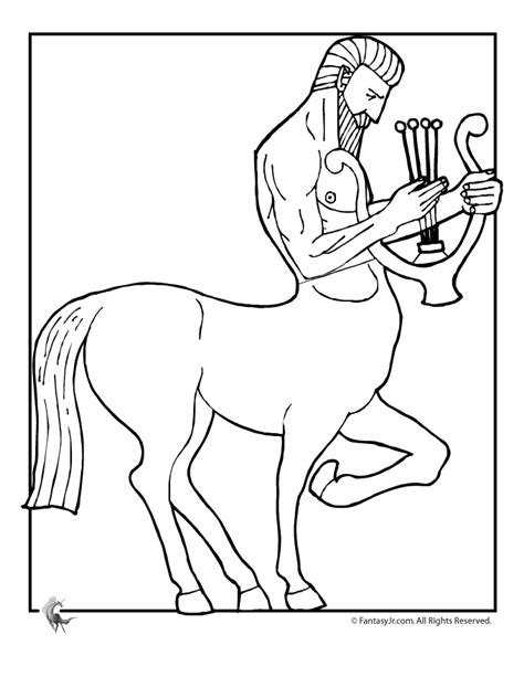 Centaur And Harp Coloring Page Woo Jr Kids Activities