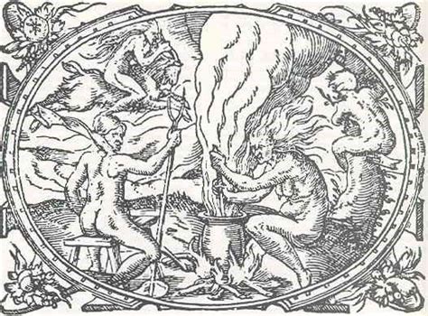 The Stang Medieval Artwork Witch Woodcut