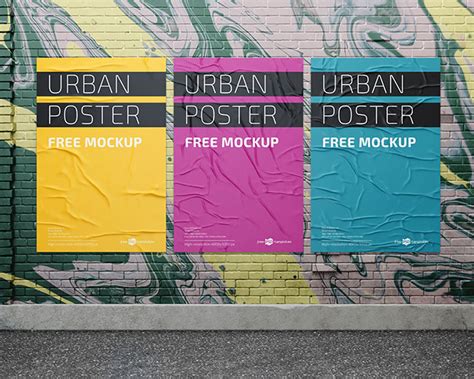 A3 poster placing over wooden frame mockup free. Free Urban Poster Mockup | Mockuptree
