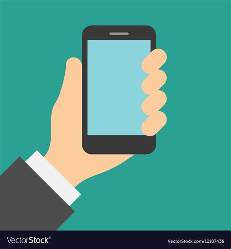 Hand Holding Cell Phone With Touch Screen Vector Image