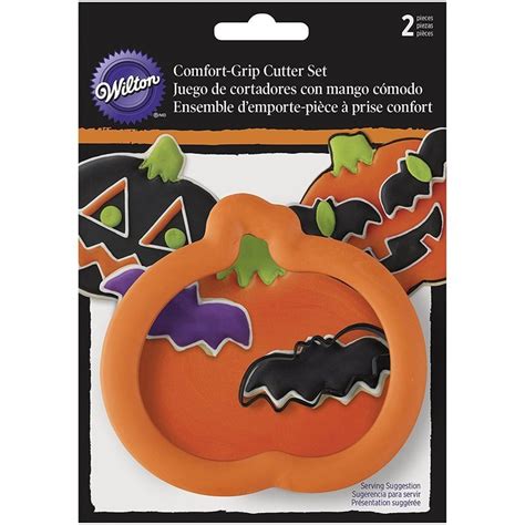 Wilton 2 Piece Pumpkin And Bat Halloween Cookie Cutter Set Free Image