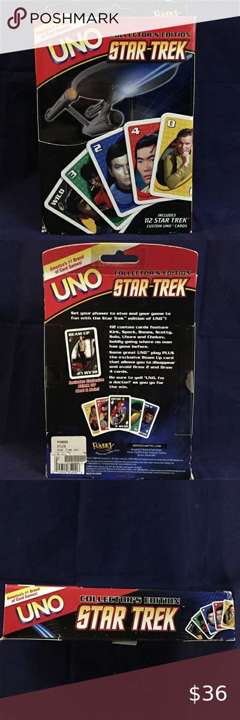 Observe the four colors — red, yellow, blue and green. Star Trek Uno Card Game Collector's Edition NIB in 2020 | Uno card game, Card games, Custom uno ...