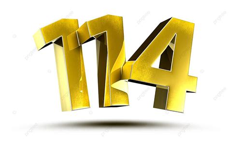 Number 114 Gold Color 3d Price Lettering Sell Photo Background And