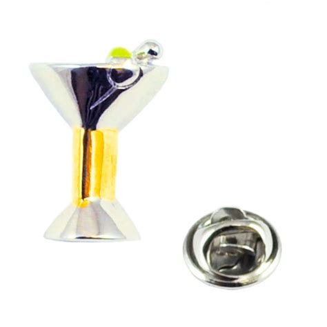 Two Tone Cocktail Glass Lapel Pin Badge From Ties Planet Uk