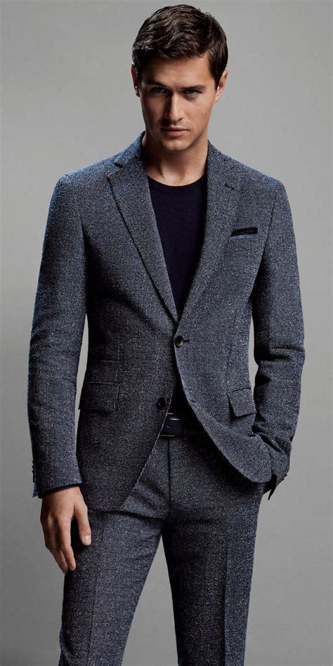 Simple And Effective Business Casual With A Gray Suit Black T Shirt