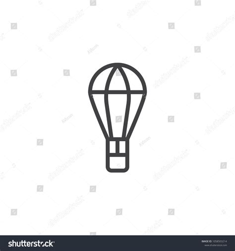 Parcel On Parachute Outline Icon Linear Stock Vector Royalty Free