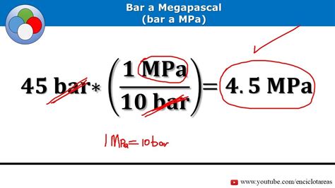 Conversión De Bar A Megapascal Bar A Mpa Youtube