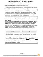 Parts of a chemical equation: Emma_-_Student_Exploration_Chemical_Equations_AB - Student Exploration Chemical Equations Prior ...