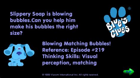 Blues Clues Blowing Matching Bubbles Nick Jr Free Download
