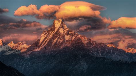 Himalayas Mountains Landscape Nature Clouds Sunlight Hd Wallpaper