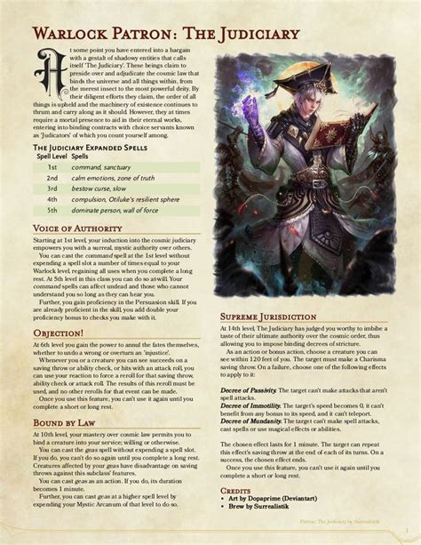 An Article About Warlock Patron The Judiiary