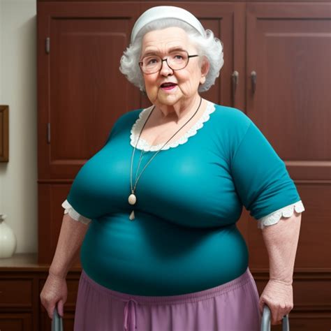 Ai Image Creator Granny Big Showing Her Saggy Full Front