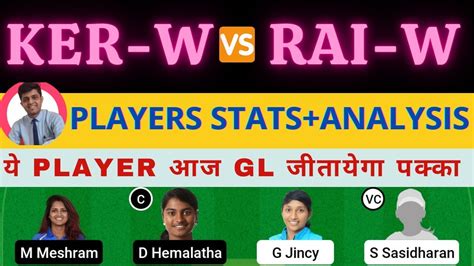 KER W VS RAI W KER W VS RAI W DREAM11 TEAM PREDICTION Senior Women