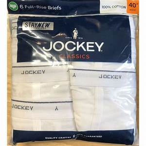Jockey Jockey Classics Men 39 S 100 Cotton Full Rise Brief White Size