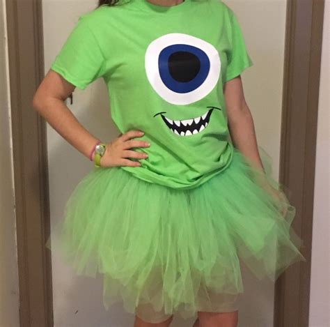 Halloween Costume Shirt Mike Wasouski Monsters Inc Green Eyed Monster Mike Monsters Inc