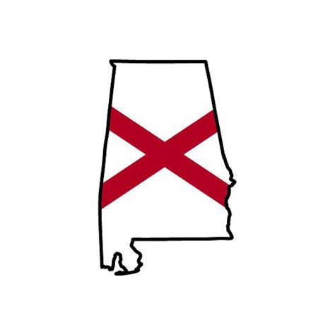 Alabama Flag State Outline Instant Download 1 Vector Eps Dxf Svg