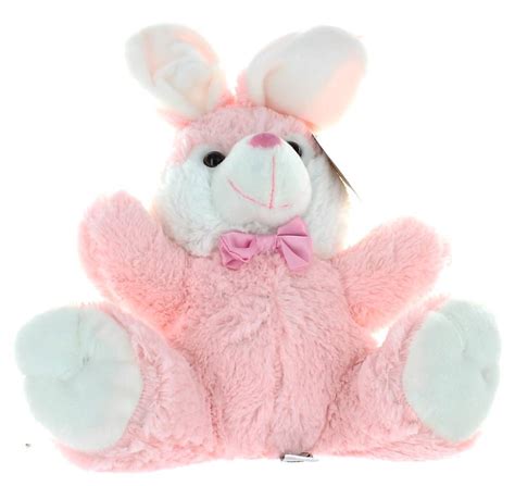 12 Light Pink Easter Bunny Rabbit Soft Toy Plush Wearing Pink Satin Bow