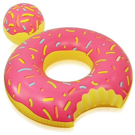mdrn party 48 donut pool float with doughnut hole beach ball giant inflatable pool lounger