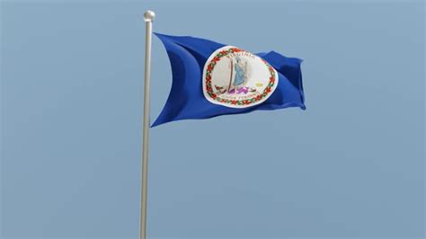 Virginia Flag On Flagpole By Cesmstudio Videohive