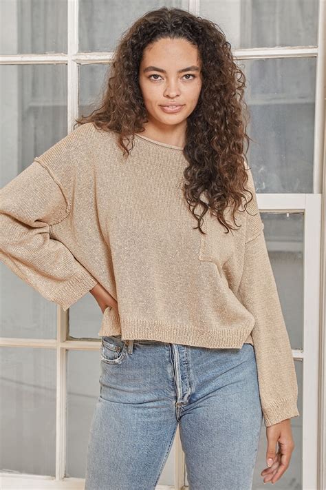Beige Sweater Pullover Sweater Drop Shoulder Sweater Lulus