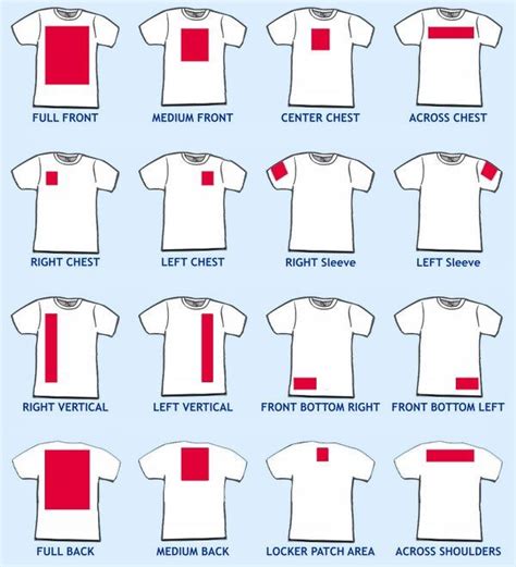 t shirt logo placement guide