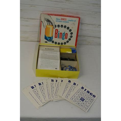 Games Complete Vtg 1957 Deluxe Bingo Set With Magic Dispenser Whitman