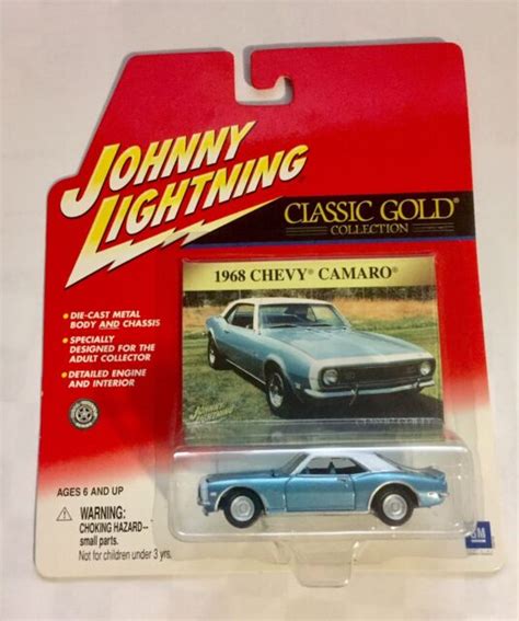 🏁 Johnny Lightning Classic Gold 1968 Blue Camaro 🏁 Ebay