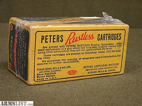 Armslist For Sale Peters 351 Win Sl 3586 Vintage Ammo 50 Rd Box