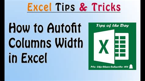 How To AutoFit Columns Width In Excel YouTube