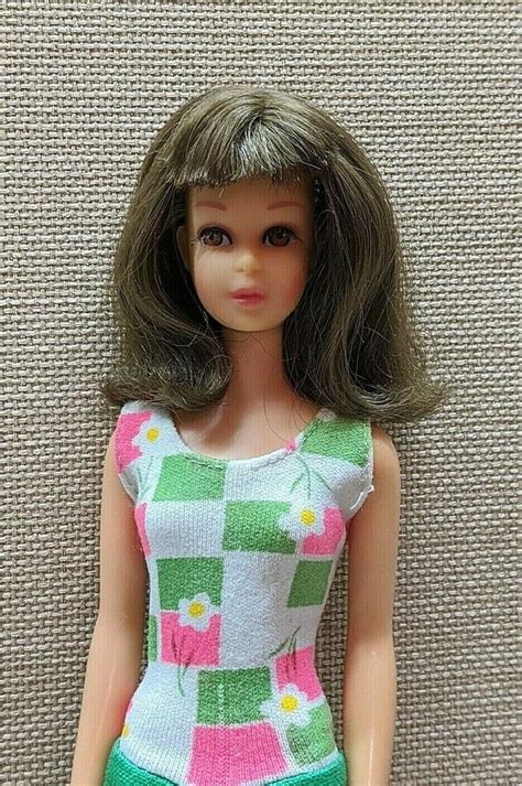 Vintage Barbie Doll Francie Bend Leg Brunette Hair High Color Japan W Bathing Su Ebay