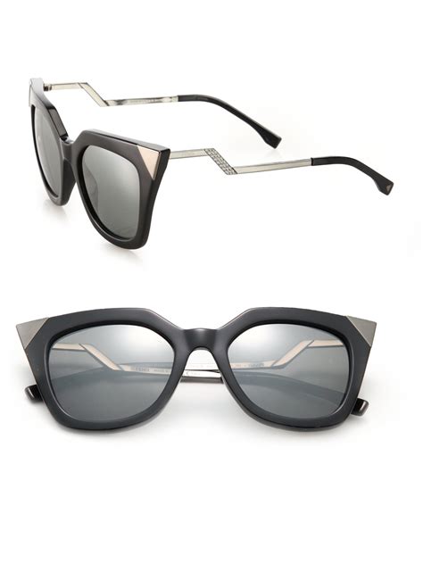 Fendi Zig Zag 52mm Cat S Eye Sunglasses In Black Lyst