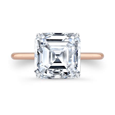 1ct Asscher Cut Natural Diamond Ultra Thin Solitaire Engagement Ring Gia Certified Diamond