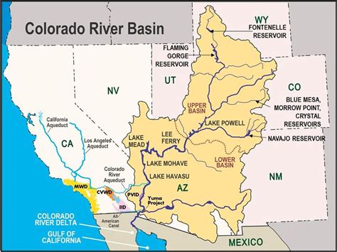 colorado river on us map map