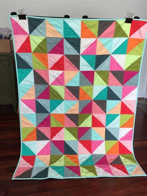 Geometric Triangle Girl Baby Toddler Modern Patchwork Quilt Etsy