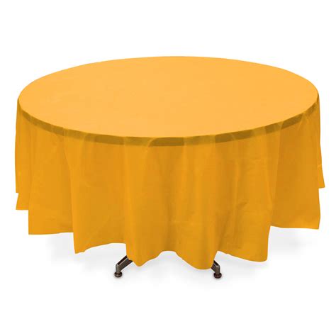 Marigold 84 Inch Round Tablecloths Tablecovers Plastic