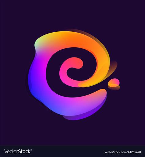 E Letter Logo In Multicolor Gradient Splash Blot Vector Image